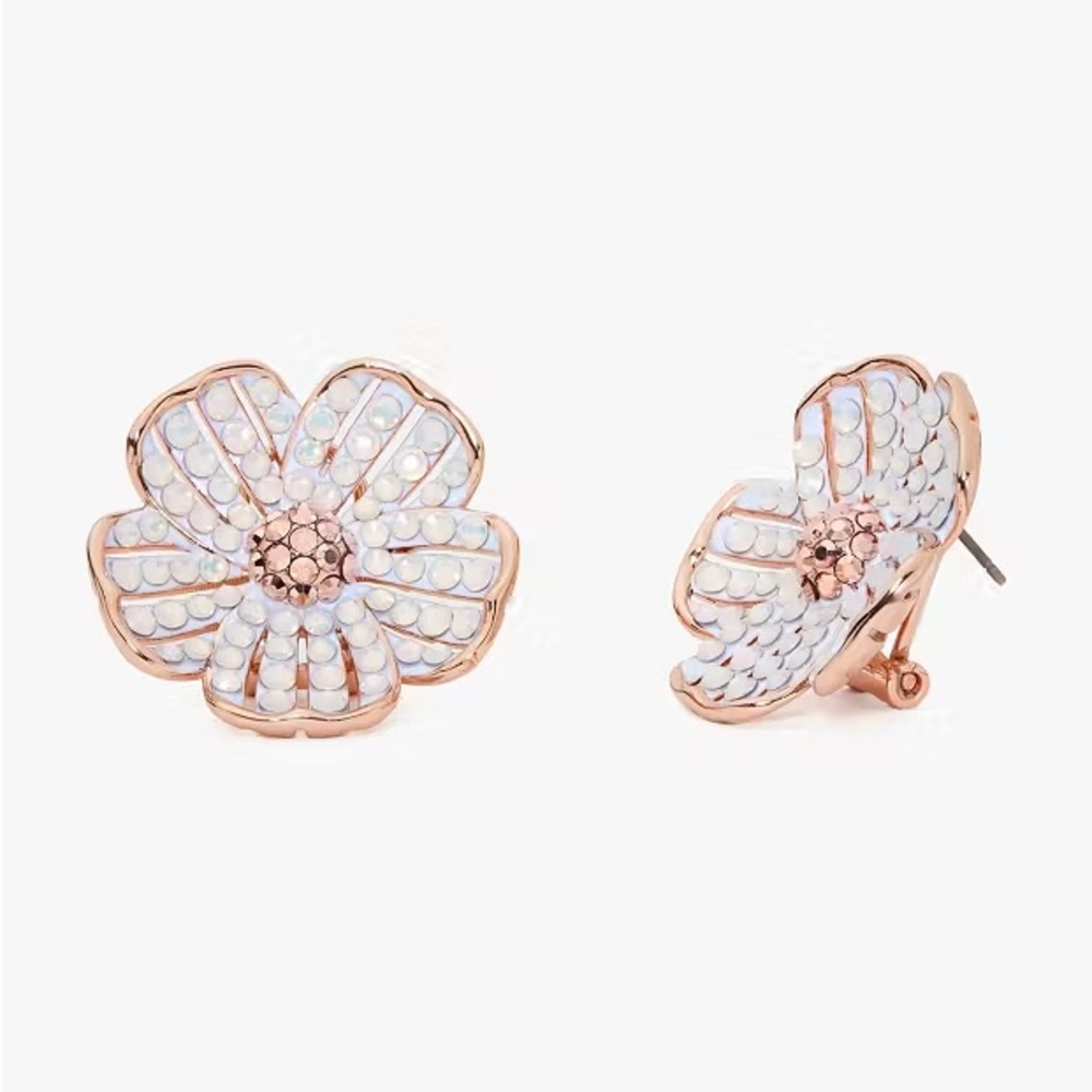 Kate Spade Glistening Petals Flower Statement Studs